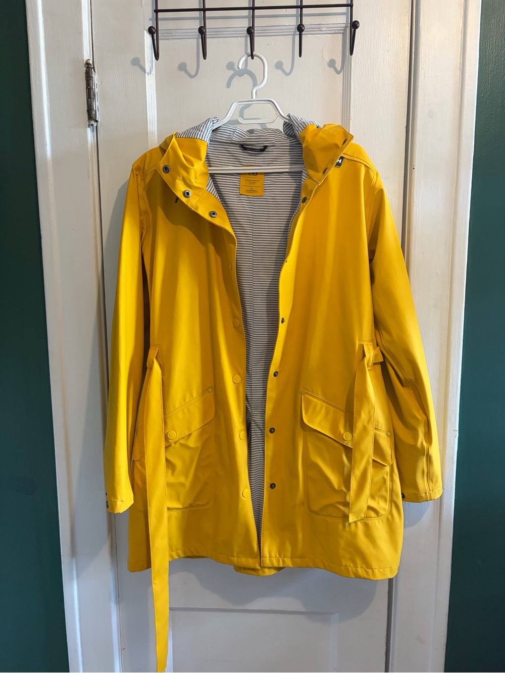Helly Hansen Bright Yellow Hooded Rain Jacket